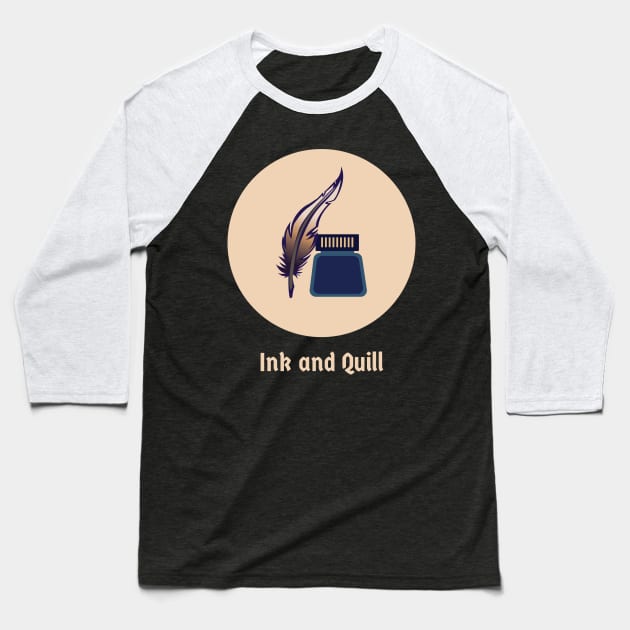 Ink and Quill Baseball T-Shirt by Arcane & Glacial